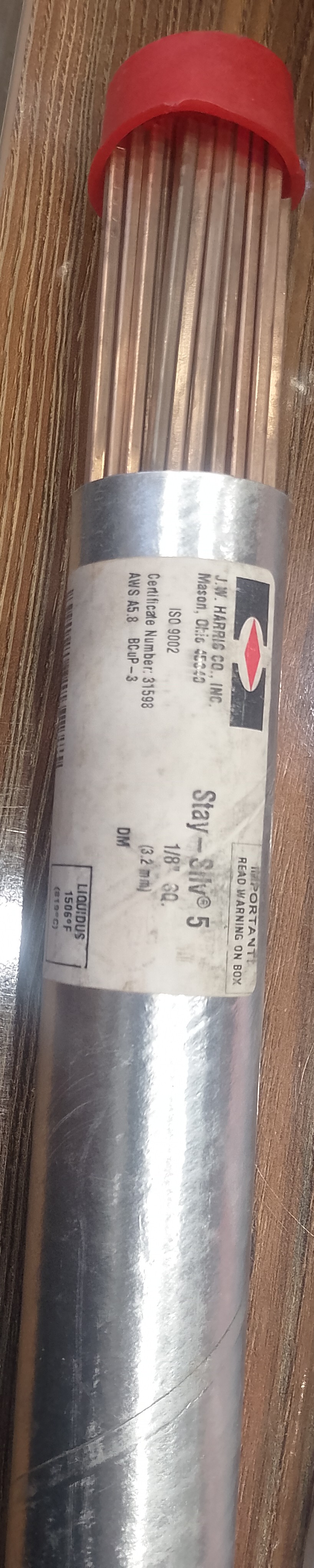 سیم جوش نقره 5% قطر 2.5 - 3 م م چهار گوش آمریکایی هر کیلوگرم سیم جوش نقره